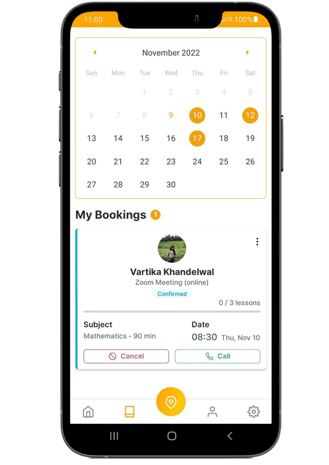 tutorfinity-screen-bookings